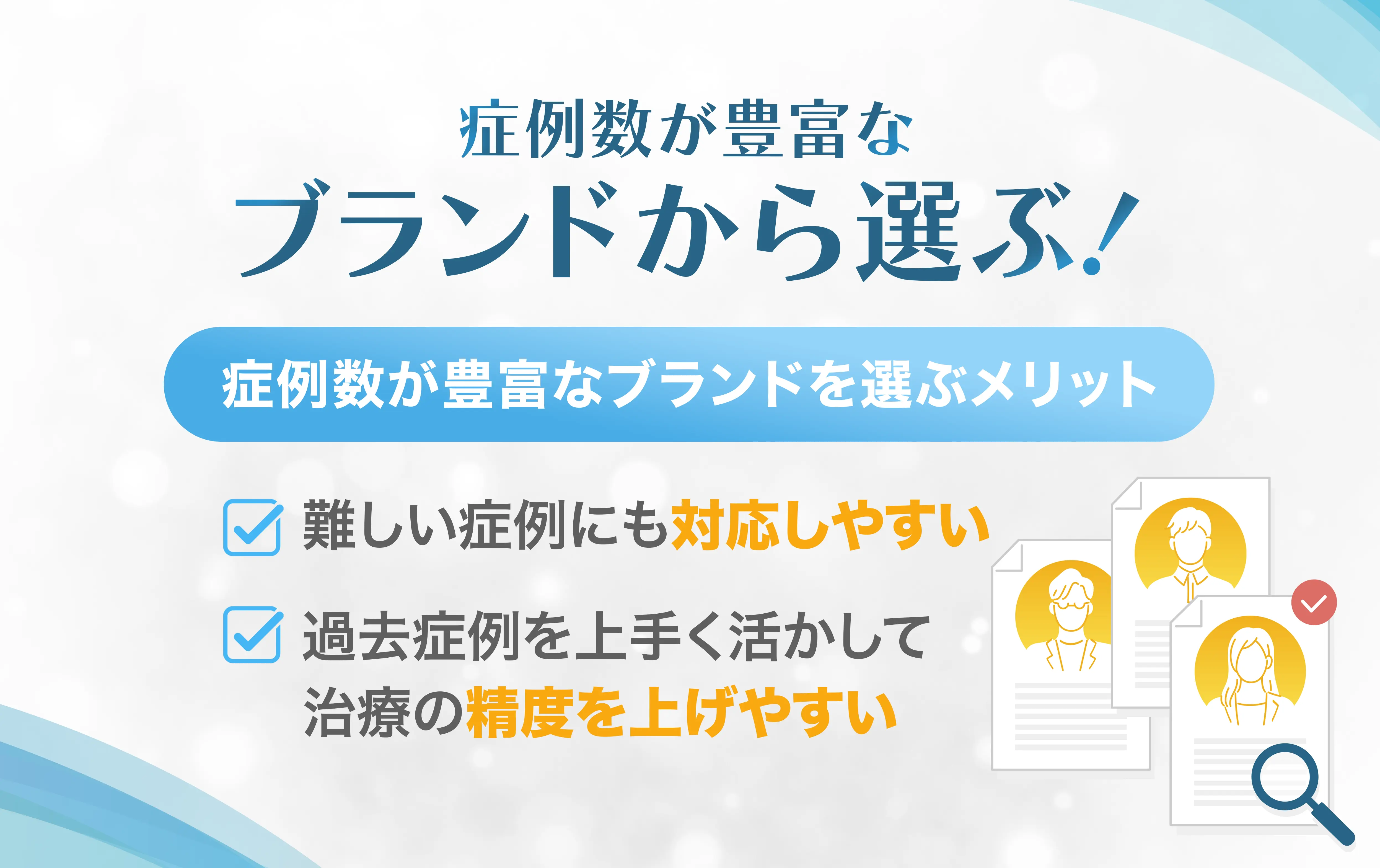 症例数が豊富なクリニックから選ぶ！